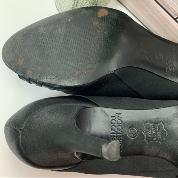Mootsies Tootsies Black Satin Peep Toe Dress Heels w/Rosette Sz 8.5 - Picture 12 of 13